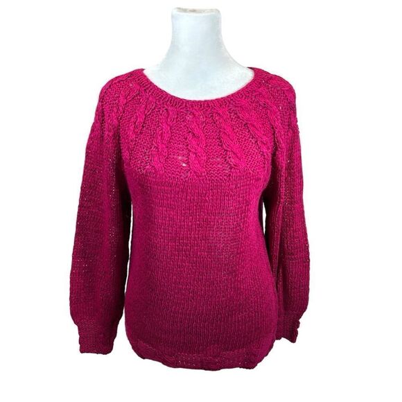 Ladies Celli Made in Italy‎ Brand Vintage Pink Knit Sweater Size 2 - Picture 1 of 13